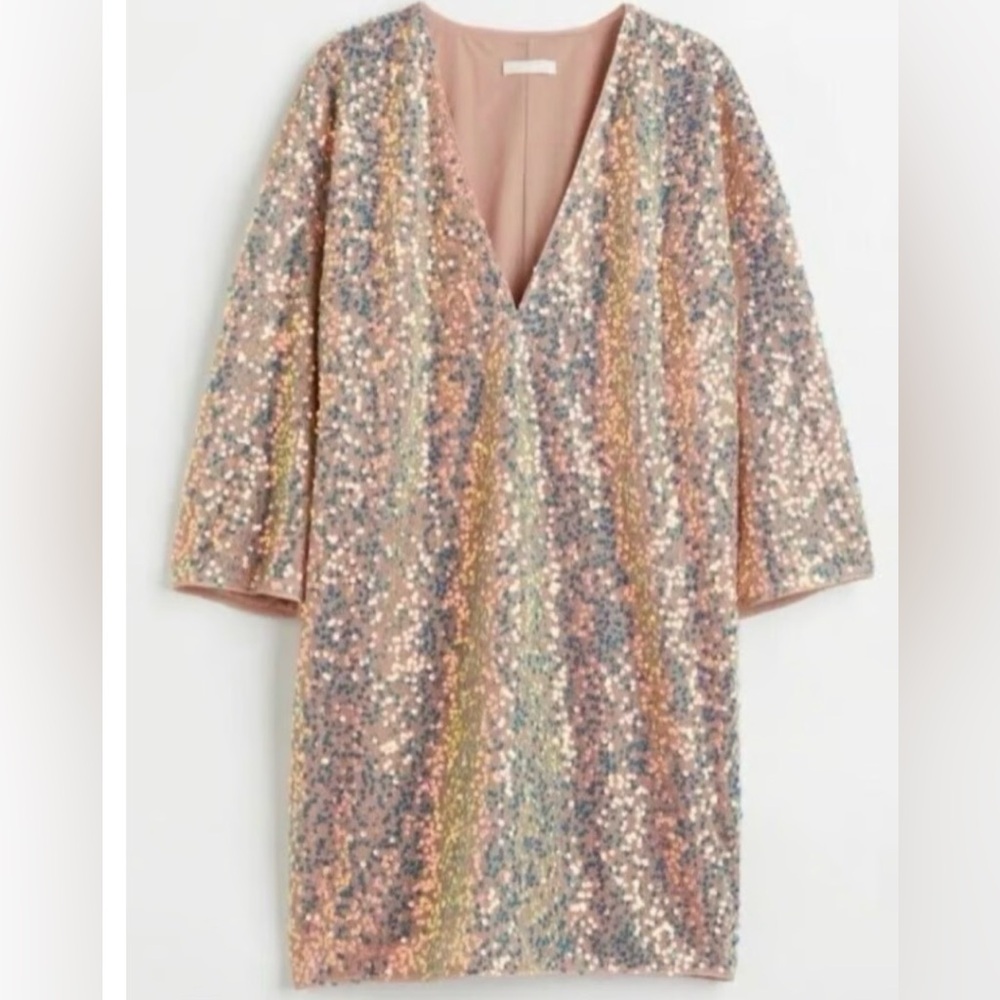 H&M Multicolor Sequin Mini Dress